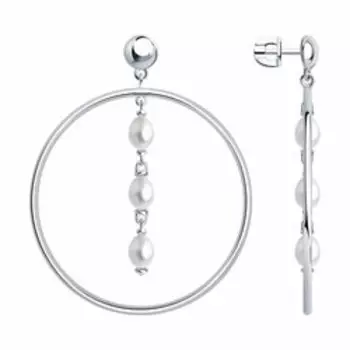 Серебряные серьги с жемчугом Барокко