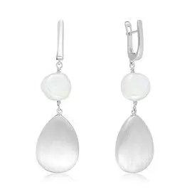 Серебряные серьги с жемчугом Барокко