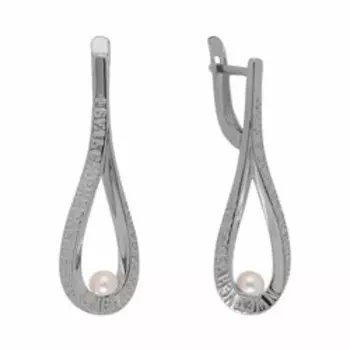 Серебряные серьги с жемчугом "Будь скор на слышанье"