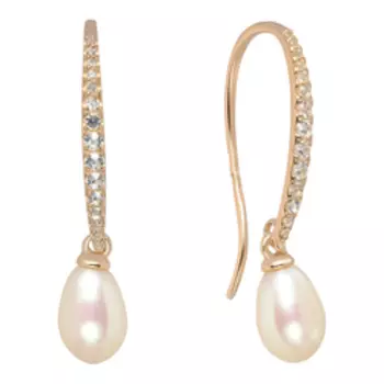 Серебряные серьги с жемчугом и топазами