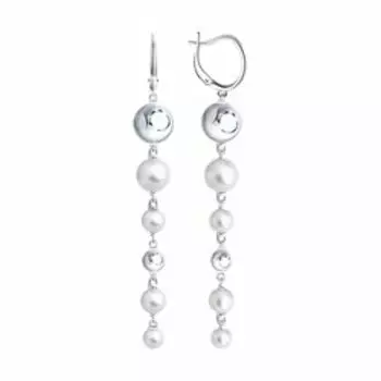 Серебряные серьги с жемчугом swarovski