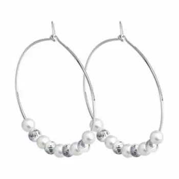 Серебряные серьги с жемчугом swarovski