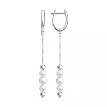 Серебряные серьги с жемчугом Swarovski