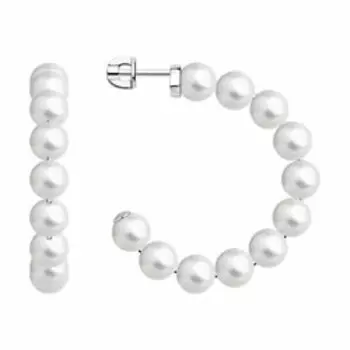 Серебряные серьги с жемчугом Swarovski