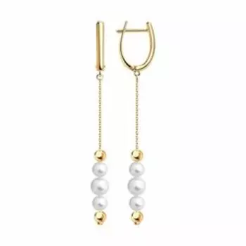 Серебряные серьги с жемчугом Swarovski