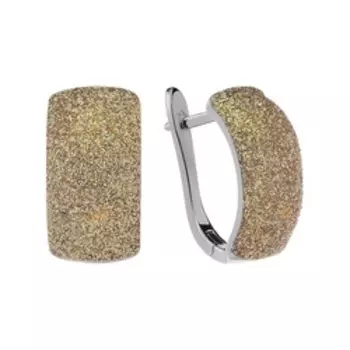 Серебряные серьги с золотым глиттером