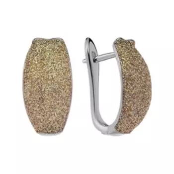 Серебряные серьги с золотым глиттером