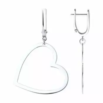 Серебряные серьги "Сердца"