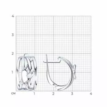 Серебряные серьги "Сердца"