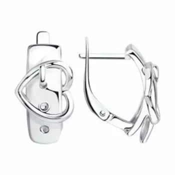 Серебряные серьги "Сердечки"