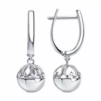 Серебряные серьги "Сердечки"