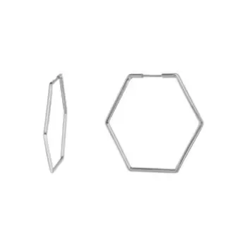 Серебряные серьги "Шестиугольники"