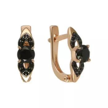 Серебряные серьги со шпинелью и фианитами