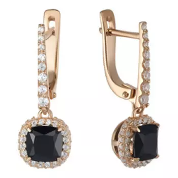 Серебряные серьги со шпинелью и фианитами