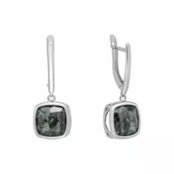 Серебряные серьги со змеевиком