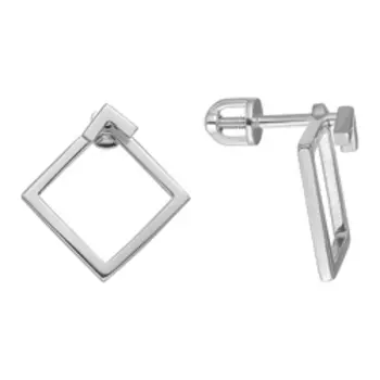 Серебряные серьги-трансформер "Ромбы"