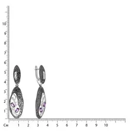 Серебряные серьги-трансформер с аметистами