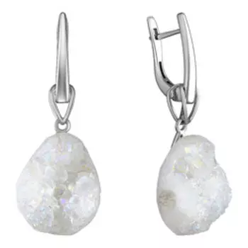 Серебряные серьги-трансформер с кварцем