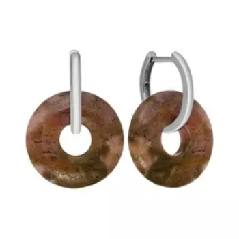 Серебряные серьги-трансформер с родонитами