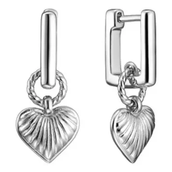 Серебряные серьги-трансформер "Сердце"