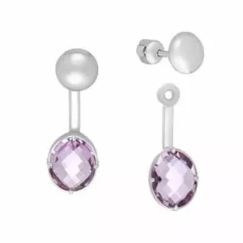 Серебряные серьги-трансформеры с аметистами