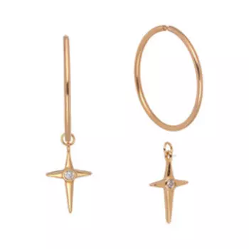 Серебряные серьги-трансформеры с бесцветными фианитами