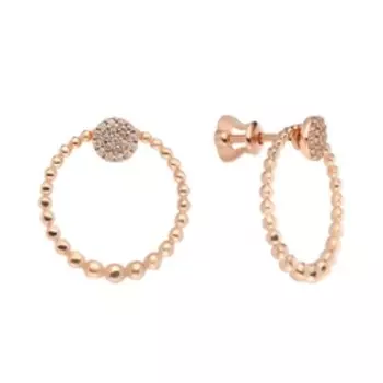 Серебряные серьги-трансформеры с фианитами