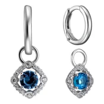 Серебряные серьги-трансформеры с фианитами