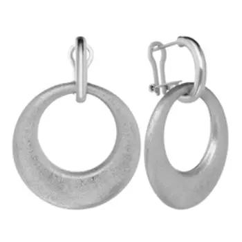 Серебряные серьги-трансформеры с матированием