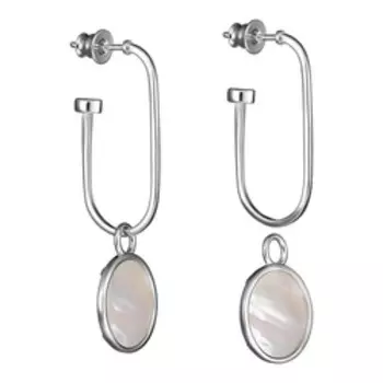 Серебряные серьги-трансформеры с перламутром