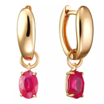 Серебряные серьги-трансформеры с рубинами