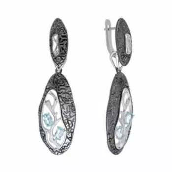 Серебряные серьги-трансформеры с топазами