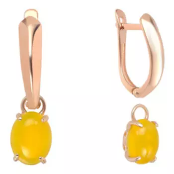 Серебряные серьги-трансформеры с желтыми агатами