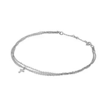 Серебряный браслет на ногу "Крестик"