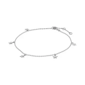 Серебряный браслет на ногу "Звездочки"
