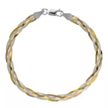 Серебряный браслет плетение "Коса"