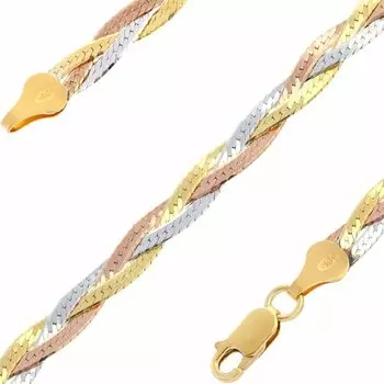 Серебряный браслет плетение "Коса"