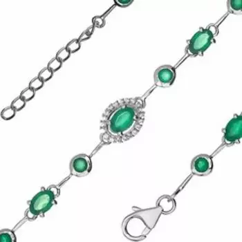 Серебряный браслет с агатом и цирконием