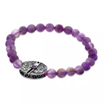 Серебряный браслет с аметистами "Быстрослышащая и Быстроотвечающая"