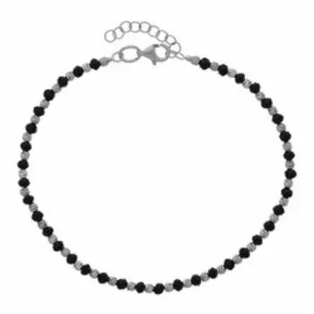 Серебряный браслет с черным стеклом