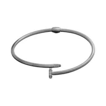 Серебряный браслет с фианитами "Гвоздь"