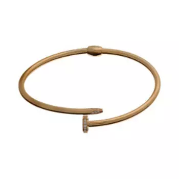 Серебряный браслет с фианитами "Гвоздь"