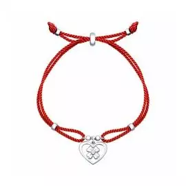 Серебряный браслет с фианитами "Клевер"