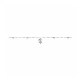 Серебряный браслет с фианитами "Листочек"