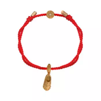 Серебряный браслет с фианитом и текстилем "Чудо Спиридона"