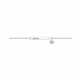 Серебряный браслет с фианитом "Верить"