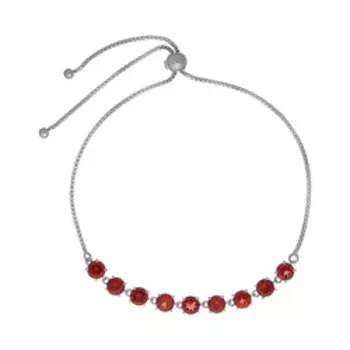 Серебряный браслет с гранатами
