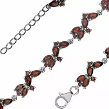 Серебряный браслет с гранатами