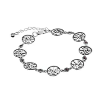 Серебряный браслет с гранатами "Хризма"