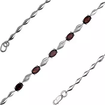 Серебряный браслет с гранатом